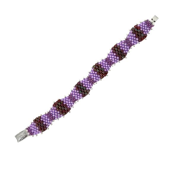 HANDMADE Violet Wave Bracelet 7.25'' Feminine Festival Fairy Boho Glam - Picture 1 of 4